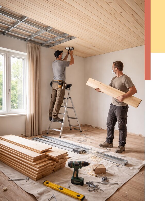 Монтаж потолка из вагонки в Ирбите от 7145 руб. | Быстро и недорого — ОТДЕЛОЧНИК-Рбт