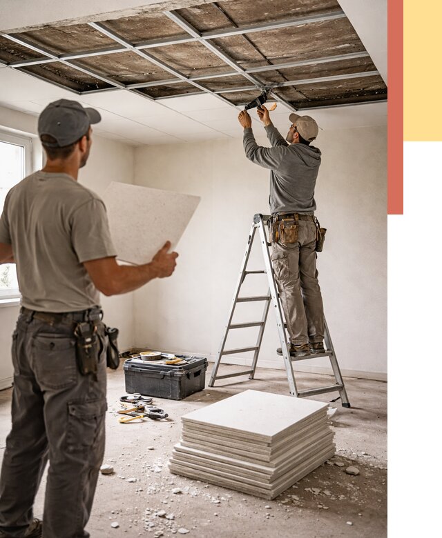 Замена плит подвесного потолка в Ирбите от 1924 руб. быстро и недорого | ОТДЕЛОЧНИК-Рбт