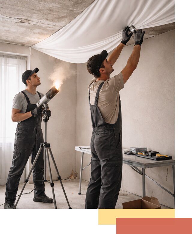 Установка натяжного потолка под ключ в Ирбите