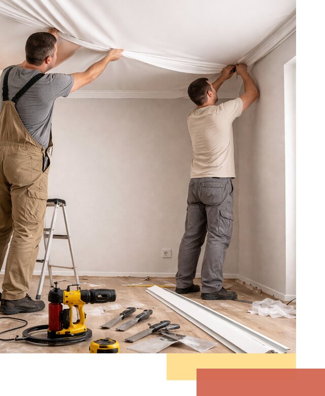 Монтаж ПВХ натяжного потолка в Ирбите качественно и быстро