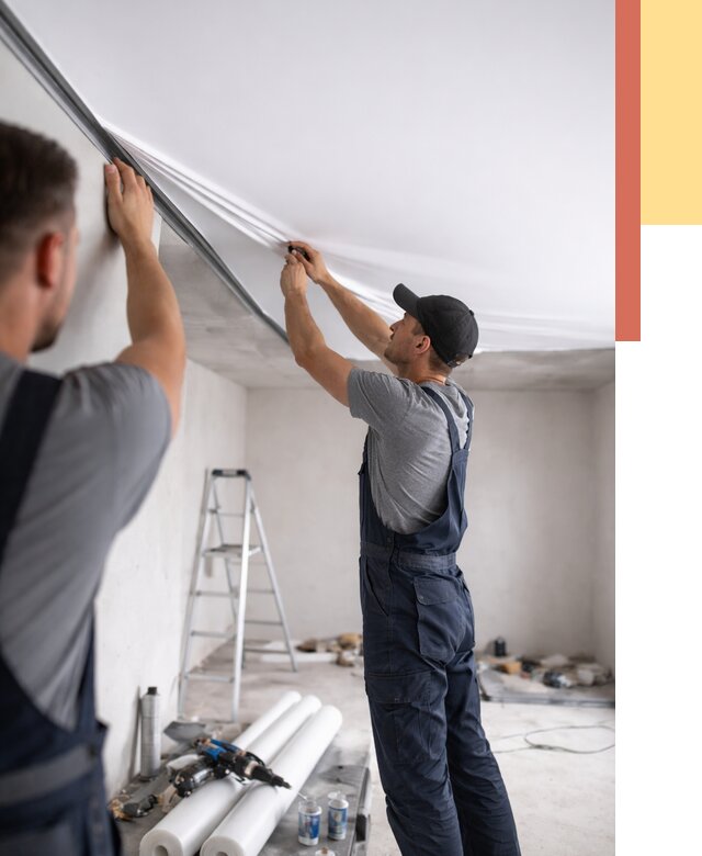 Монтаж матового натяжного потолка в Ирбите от 4947 руб./м² — быстро и недорого | ОТДЕЛОЧНИК-Рбт