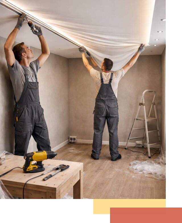 Монтаж натяжного потолка с подсветкой в Ирбите цена и сроки