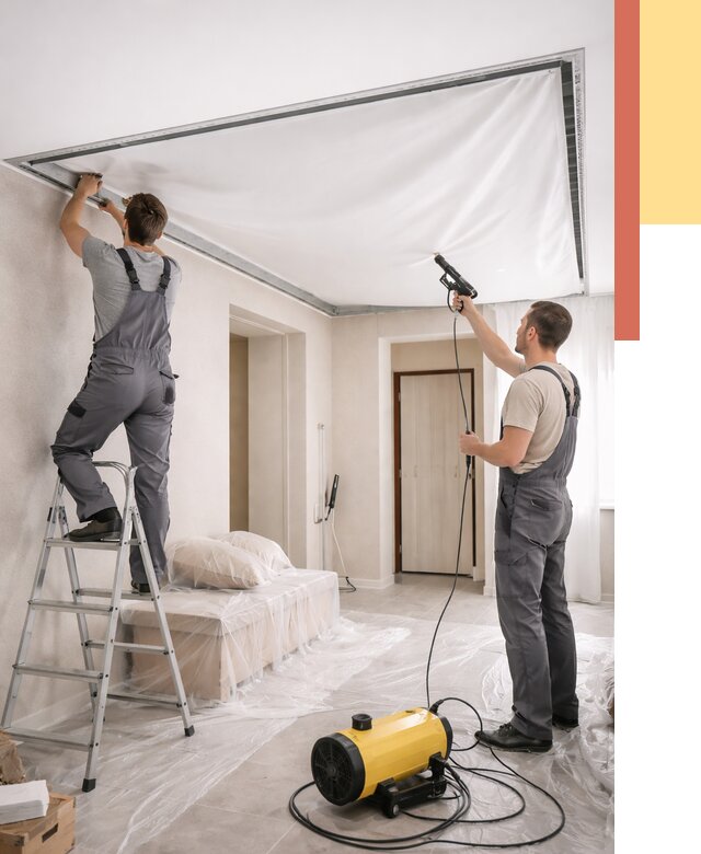 Монтаж натяжного потолка в прихожей в Ирбите от 2913 руб. под ключ | ОТДЕЛОЧНИК-Рбт