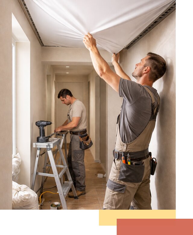 Монтаж натяжного потолка в прихожей в Ирбите