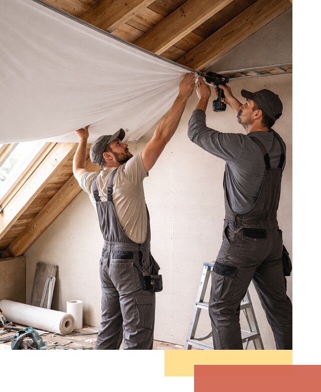 Монтаж натяжного потолка в мансарде в Ирбите