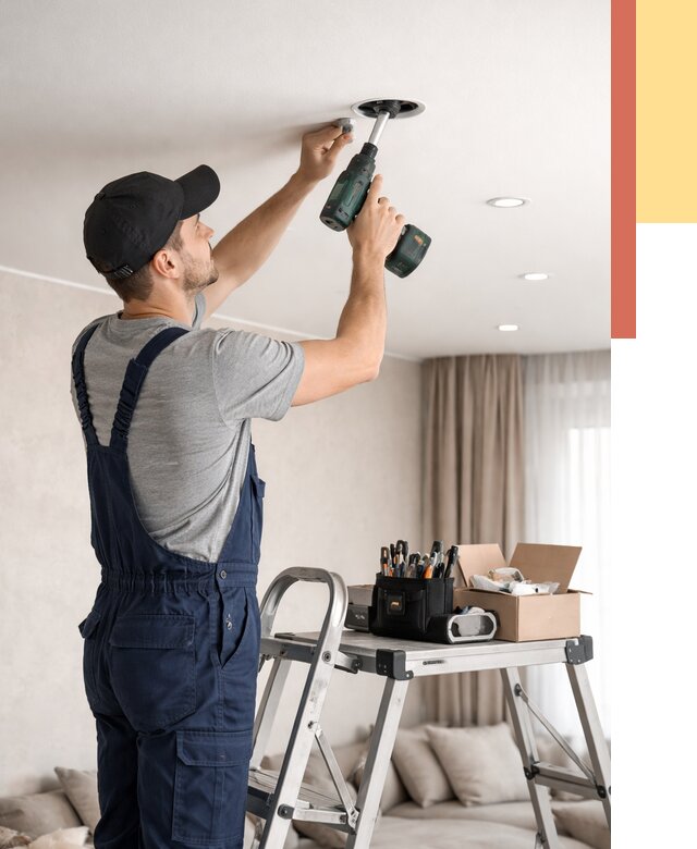 Установка и монтаж точечных светильников в натяжной потолок в Ирбите от 1979 руб. | ОТДЕЛОЧНИК-Рбт