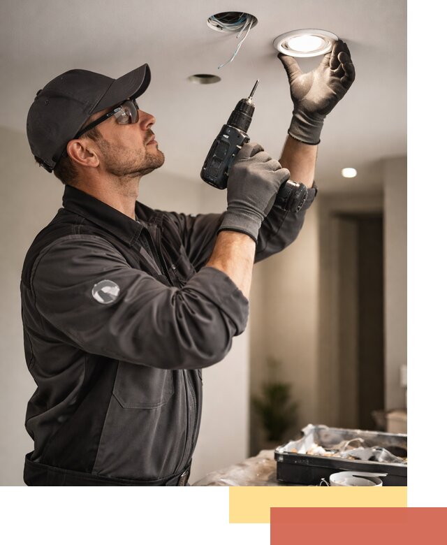 Установка точечных светильников в натяжной потолок в Ирбите