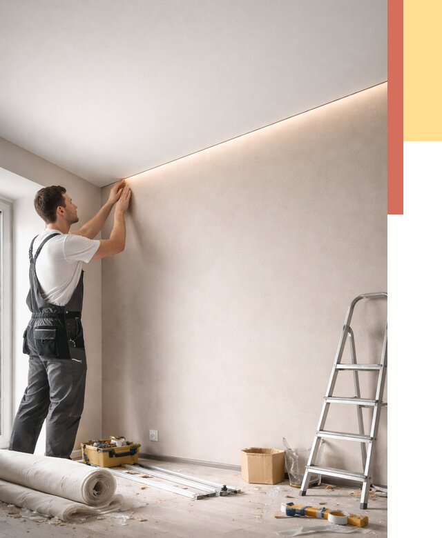 Теневые натяжные потолки в Ирбите от 9014 руб. под ключ | ОТДЕЛОЧНИК-Рбт