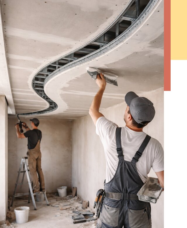 Криволинейный потолок из гипсокартона в Ирбите от 2309 руб./м2 | ОТДЕЛОЧНИК-Рбт