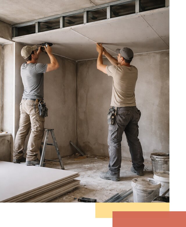 Короб из гипсокартона на потолке под ключ в Ирбите