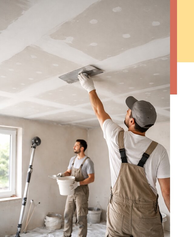 Шпаклевка потолка из гипсокартона в Ирбите от 3518 руб./м2 — услуги под ключ | ОТДЕЛОЧНИК-Рбт