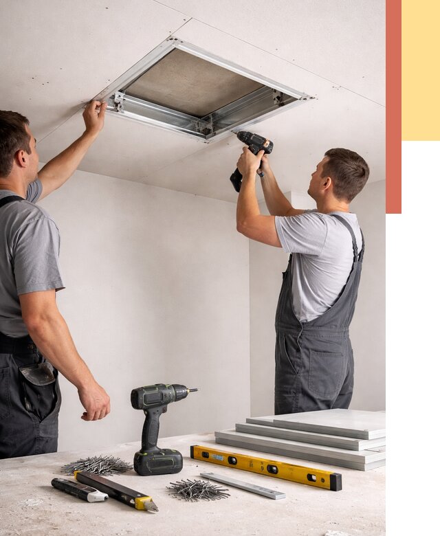 Установка люка в потолок ГКЛ в Ирбите от 2748 руб. под ключ | ОТДЕЛОЧНИК-Рбт