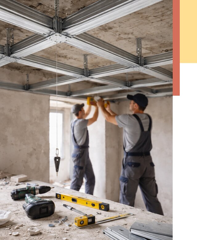 Монтаж каркаса потолка из профиля в Ирбите от 4947 руб. — услуги ОТДЕЛОЧНИК-Рбт