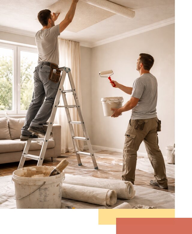 Поклейка обоев на потолок в Ирбите — качественно и быстро