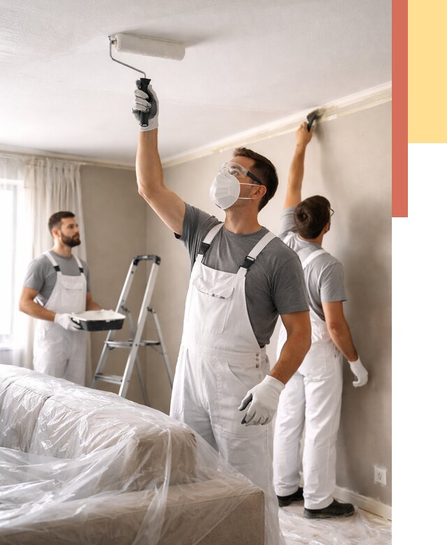 Покраска потолка водоэмельсионной краской в Ирбите от 2418 руб/м² — услуги под ключ | ОТДЕЛОЧНИК-Рбт