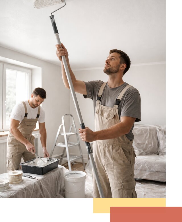 Покраска потолка водоэмульсионной краской в Ирбите