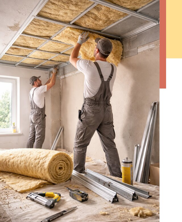 Утепление потолка в Ирбите от 7915 руб/м2 — недорого, быстро, под ключ | ОТДЕЛОЧНИК-Рбт